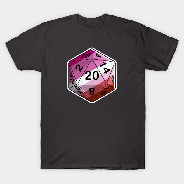 Lesbian Pride d20 T-Shirt by PaintbrushesAndPixels